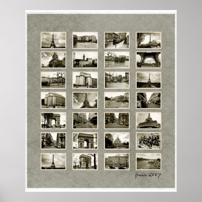 Pôster Colagem de Fotos Francesa (Frente)