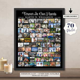 Poster Colagem de Fotos Memorial 70 Personalizada Simples