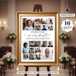 Poster Colagem de Fotos Memorial Para Sempre em Nossos Co