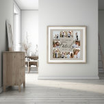 Poster Colagem de fotos mínima elegante e moderna<br><div class="desc">Escrito familiar elegante e mínimo preto e bege personalizado colagem fotográfica personalizada simples impressão de presente da família das linhas limpas.</div>