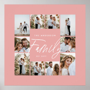 Poster Colagem de fotos mínima elegante e rosa-família