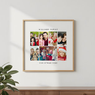 Poster Colagem de Fotos Minimalista de Natal da Família P