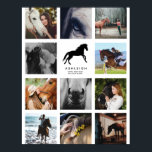 Poster Colagem de Fotos Moderna Personalizada do Cavalo d<br><div class="desc">Um belo presente moderno para qualquer amante de cavalos: um poster de colagem de fotos do Instagram personalizado, de tendências, com sua mensagem pessoal e seu nome ao lado de 11 de suas fotos pessoais favoritas. A design apresenta uma silhueta de um cavalo com tipografia moderna que complementa a disposição...</div>