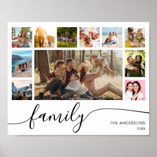 Poster Colagem de Fotos Moderna Simples da Família