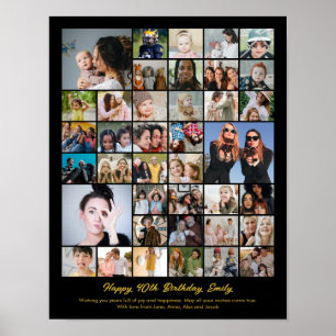 Poster Colagem de Fotos Mosaico de Imagem Personalizado P