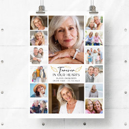 Poster Colagem de Fotos Múltiplas Memorial para Sempre em