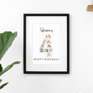 Poster Colagem de Fotos na Moda para Festa de Aniversário