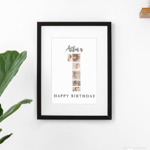 Poster Colagem de Fotos na Moda para Festa de Aniversário