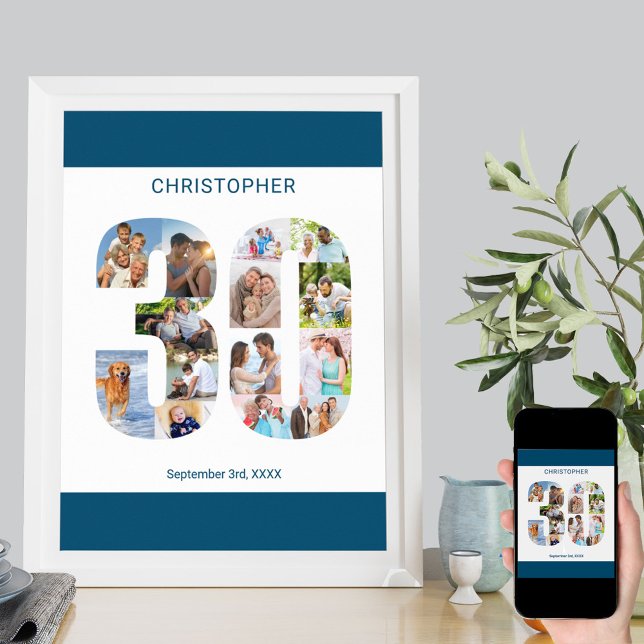 Poster Colagem de Fotos Número 30 aniversário de 30 anos  (Criador carregado)