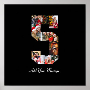 Poster Colagem de Fotos Número 5 Preto e Branco