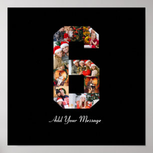 Poster Colagem de Fotos Número 6 Preto e Branco