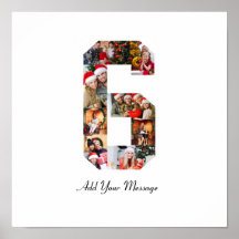 Colagem de Fotos Número 6 Preto e Branco