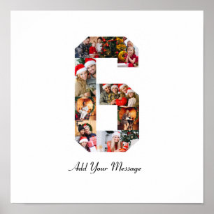 Poster Colagem de Fotos Número 6 Preto e Branco