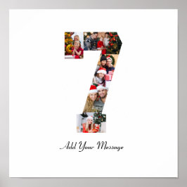 Poster Colagem de Fotos Número 7 Preto e Branco