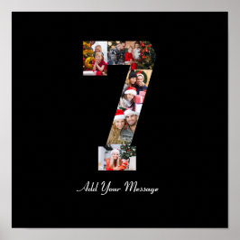 Poster Colagem de Fotos Número 7 Preto e Branco