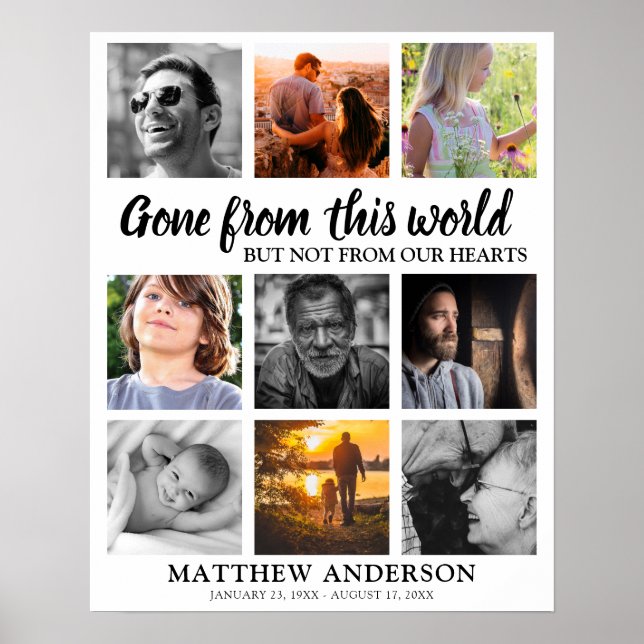 Poster Colagem de Fotos para Memorial | Funeral (Frente)