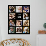 Poster Colagem de Fotos Personalizada 11<br><div class="desc">Poster de colagem personalizada de fotos com um fundo preto que pode ser alterado para qualquer cor, 11 fotos de sua escolha e um simples modelo de texto.</div>
