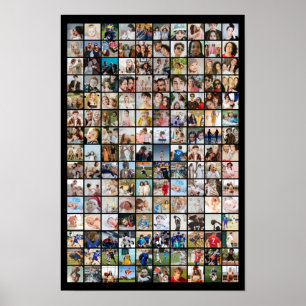 Poster Colagem de Fotos Personalizada 150 Imagens em Grid