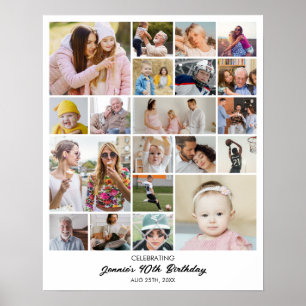 Poster Colagem de Fotos Personalizada 20 Imagens 8x10 16x