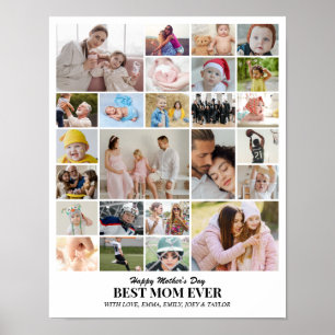 Poster Colagem de Fotos Personalizada 25 Fotos Grade 11x1