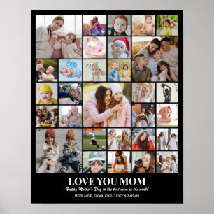 Poster Colagem de Fotos Personalizada 30 Fotos Grade 11x1