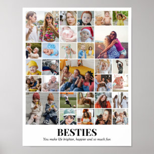 Poster Colagem de Fotos Personalizada 30 Imagens Grade 11
