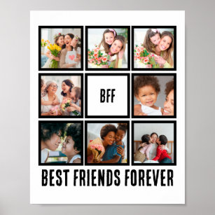 Poster Colagem de Fotos Personalizada BFF Melhores Amigos