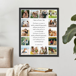 Poster Colagem de Fotos Personalizada com 14 Fotos e Poem