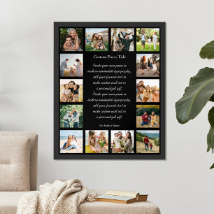 Poster Colagem de Fotos Personalizada com 14 Fotos e Poem