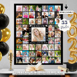 Poster Colagem de Fotos Personalizada da festa de formatu<br><div class="desc">Carregue facilmente 55 fotos do seu formando ao longo dos anos para exibir na festa de formatura e entreter convidados com memórias. Personalizados com seu nome e ano de classe com o título FORMANDO e bonés de formatura brancos. Faça várias exibições em toda a festa e considere temas para cada...</div>