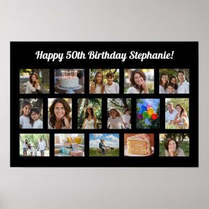 Poster Colagem de Fotos Personalizada de 16 Fotos para Fe