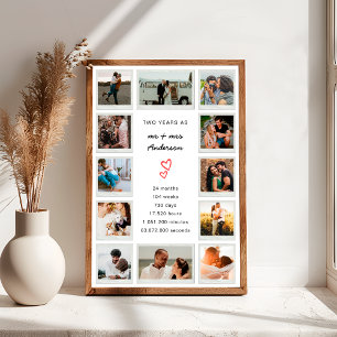 Poster Colagem de Fotos Personalizada de 2º Aniversário M