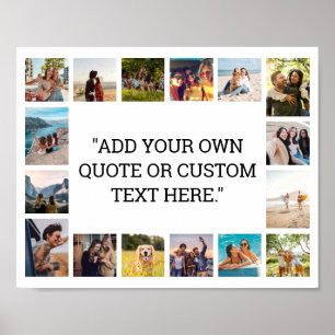 Poster Colagem de Fotos Personalizada de Cotação Moderna 
