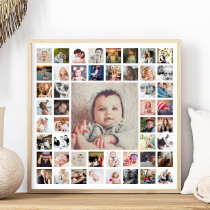 Poster Colagem de Fotos Personalizada de Memórias da Fam