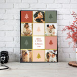 Poster Colagem de Fotos Personalizada de Pastel e Dourado<br><div class="desc">Celebre as férias em estilo com a nossa Poster festiva. Uma colagem dinâmica de 5 fotos brilha em pastéis e ouro,  apresentando árvores de Natal e a mensagem "Feliz e Brilho" em fontes de sans-serif tocantes. Personalize-o com seu nome de família e ano para uma exibição de feriado vibrante.</div>