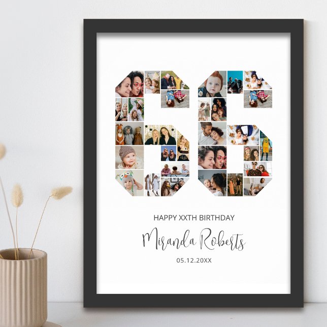 Poster Colagem de Fotos Personalizada do 66º aniversário  (Criador carregado)