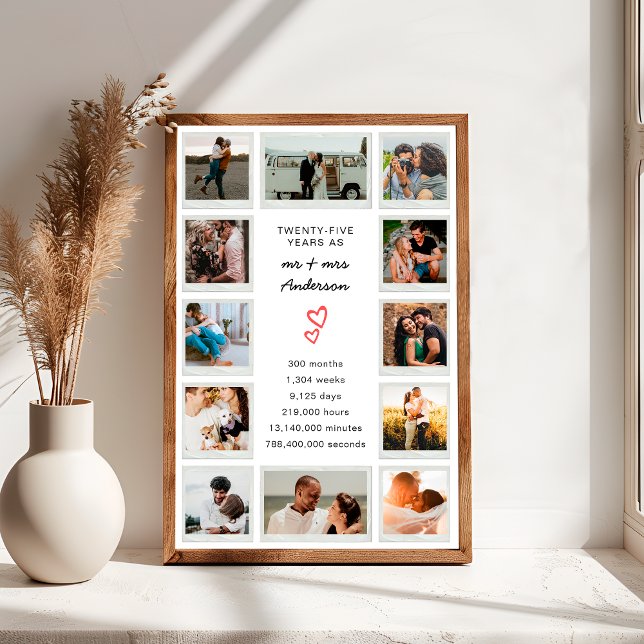 Poster Colagem de Fotos Personalizada do Aniversário do 2 (Criador carregado)