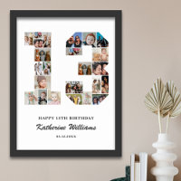 Colagem de Fotos Personalizada do Número 13 de Ani