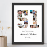 Poster Colagem de Fotos Personalizada do Número 51 de Ani<br><div class="desc">Comemore o aniversário de 51 ruas com este poster de colagem de fotos número 51 personalizado. Este presente personalizável também é perfeito para o aniversário de casamento. É uma maneira excelente de mostrar memórias preciosos do seu casamento e da sua vida casada. A poster apresenta uma coleção de fotos capturando...</div>