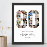 Poster Colagem de Fotos Personalizada do Número de Aniver<br><div class="desc">Comemore 80 com este poster de colagem de fotos número 80 personalizado. Este presente personalizável também é perfeito para o aniversário de casamento. É uma maneira excelente de mostrar memórias preciosos do seu casamento e da sua vida casada. A poster apresenta uma coleção de fotos capturando aqueles momentos especiais, e...</div>