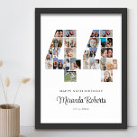 Poster Colagem de Fotos Personalizada do Número de Aniver<br><div class="desc">Comemore 44 com este poster de colagem de fotos número 44 personalizado. Este presente personalizável também é perfeito para o aniversário de casamento. É uma maneira excelente de mostrar memórias preciosos do seu casamento e da sua vida casada. A poster apresenta uma coleção de fotos capturando aqueles momentos especiais, e...</div>