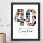 Poster Colagem de Fotos Personalizada do Número de aniver<br><div class="desc">Comemore o aniversário de 40 anos com este poster de colagem de fotos número 40 personalizado. Este presente personalizável também é perfeito para o aniversário de casamento. É uma maneira excelente de mostrar memórias preciosos do seu casamento e da sua vida casada. A poster apresenta uma coleção de fotos capturando...</div>