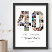 Colagem de Fotos Personalizada do Número de aniver
