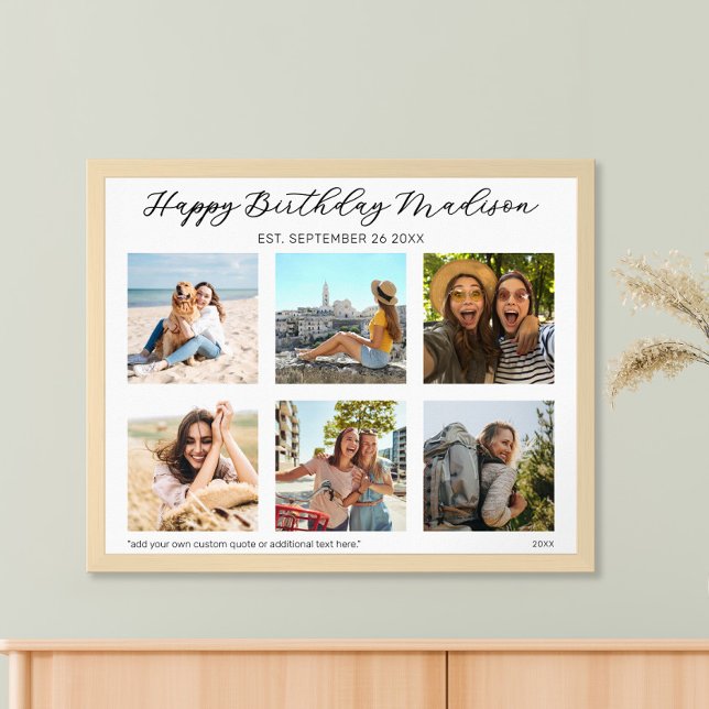 Poster Colagem de Fotos Personalizada Feliz Aniversário (Criador carregado)