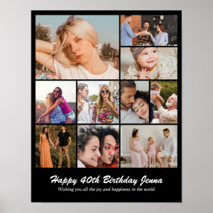Poster Colagem de Fotos Personalizada Grade 10 Fotos 11x1
