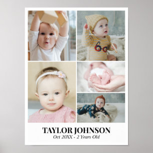 Poster Colagem de Fotos Personalizada Grade 5 Fotos 18x24