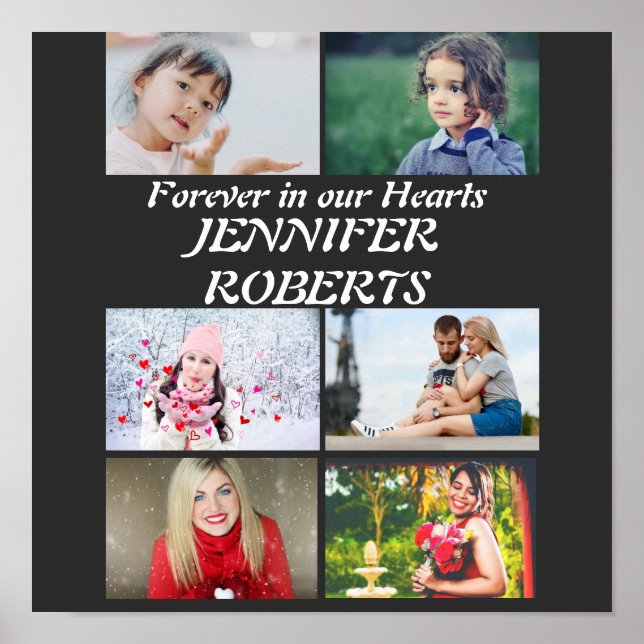 Poster Colagem de fotos personalizada moderna de funeral  (Frente)