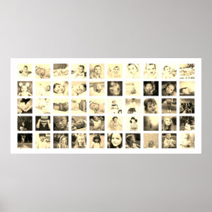 Poster Colagem de Fotos Personalizada (Sepia)
