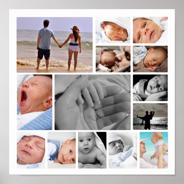 Poster Colagem de Fotos Personalizada Única (Frente)
