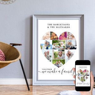Poster Colagem de Fotos Personalizadas Coração de Amor 11
